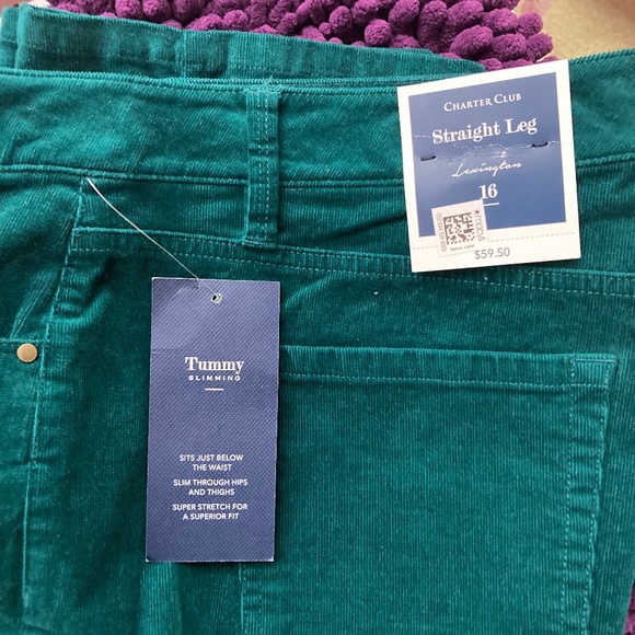 CORDUROY GREEN PANTS - Picture 5 of 5